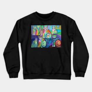 Six Curious Cats Crewneck Sweatshirt